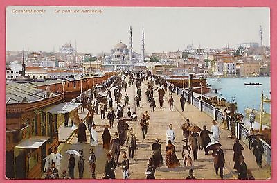 Vintage-Turkey-Pc-Constantinople-Le-Pont-De-Karakeuy